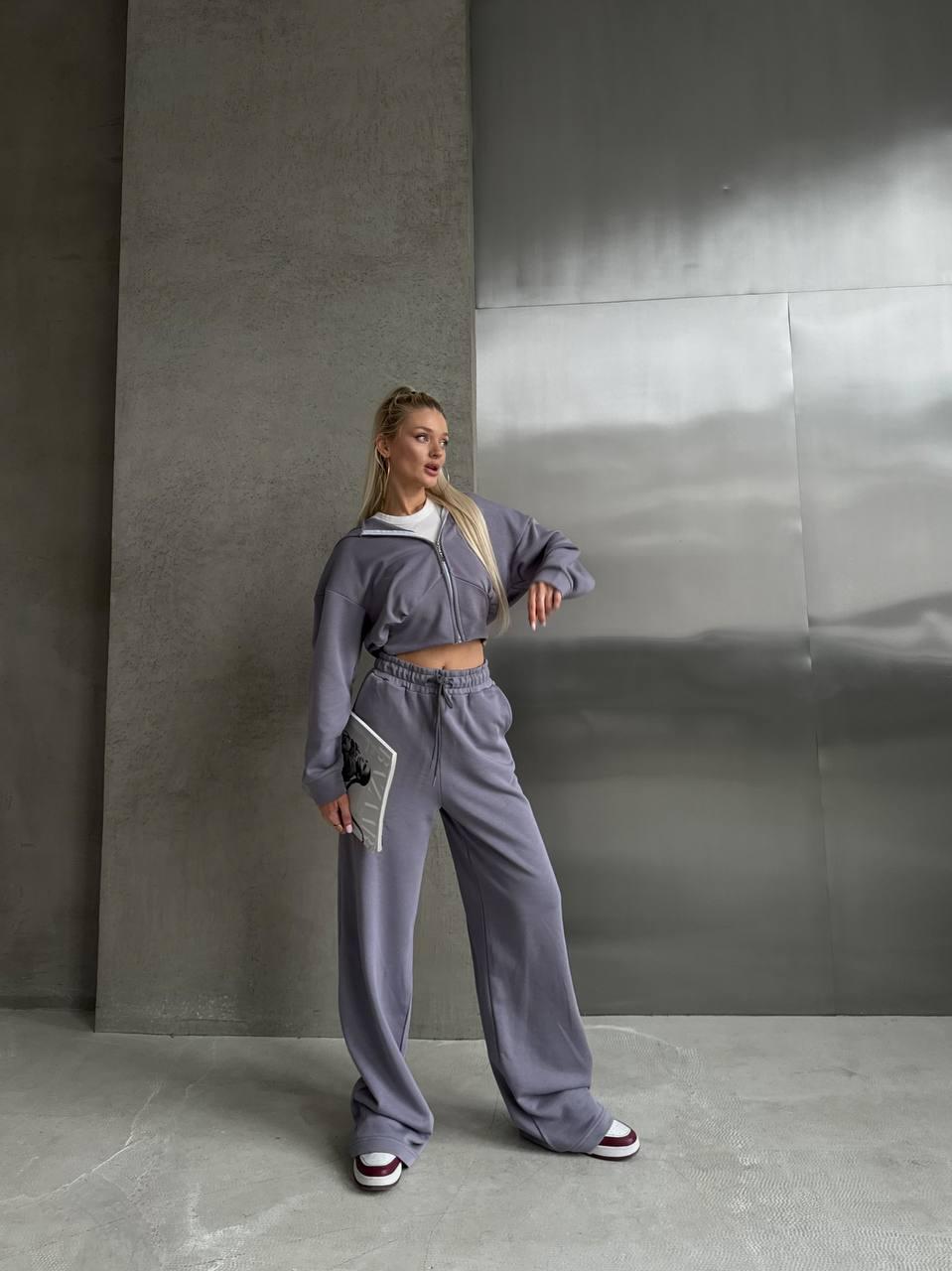 Костюм женский футер L Графитовый (С1499-5507/Д)