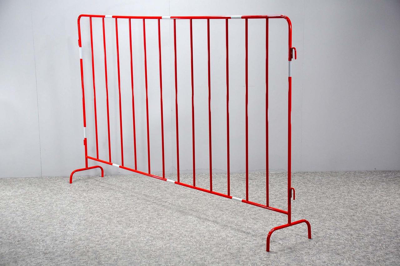 Барьерное ограждение для ограничения пешеходных зон 2х1,1 м труба 20х16 мм со светоотражающей пленкой Красный