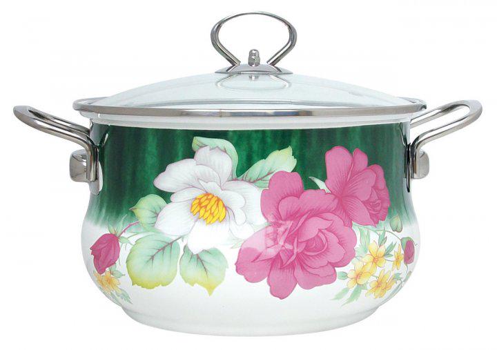 Эмалированная кастрюля с крышкой Benson BN-113 3,6 л