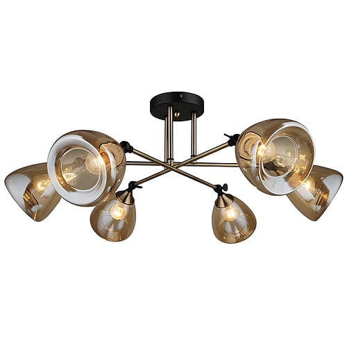 Люстра Svet на шесть плафонов с поворотными механизмами под лампу Е27 Медный S(R-N3858/6 AB)