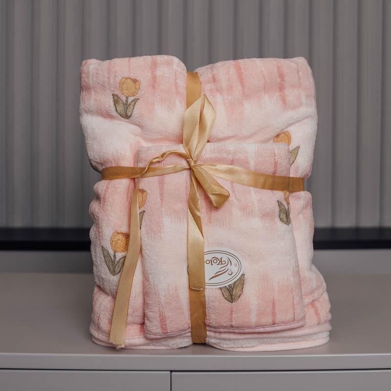 Набор полотенец Тюльпановая нежность 35х75/140х70 см Розовый (88269) - фото 1