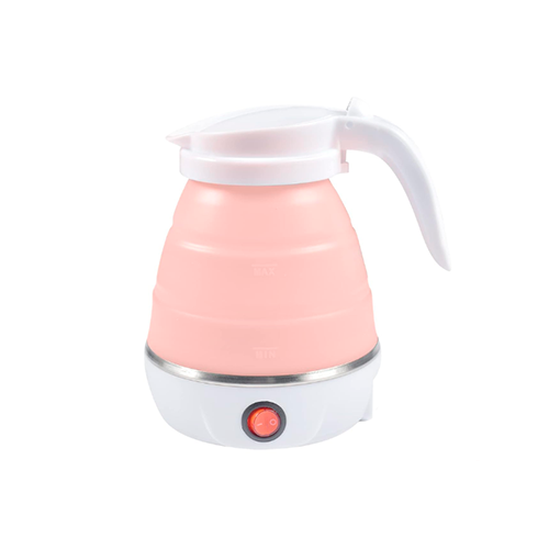 Электрочайник дорожный силиконовый складной YS-2008 600 мл 600W White/Pink (29079437)