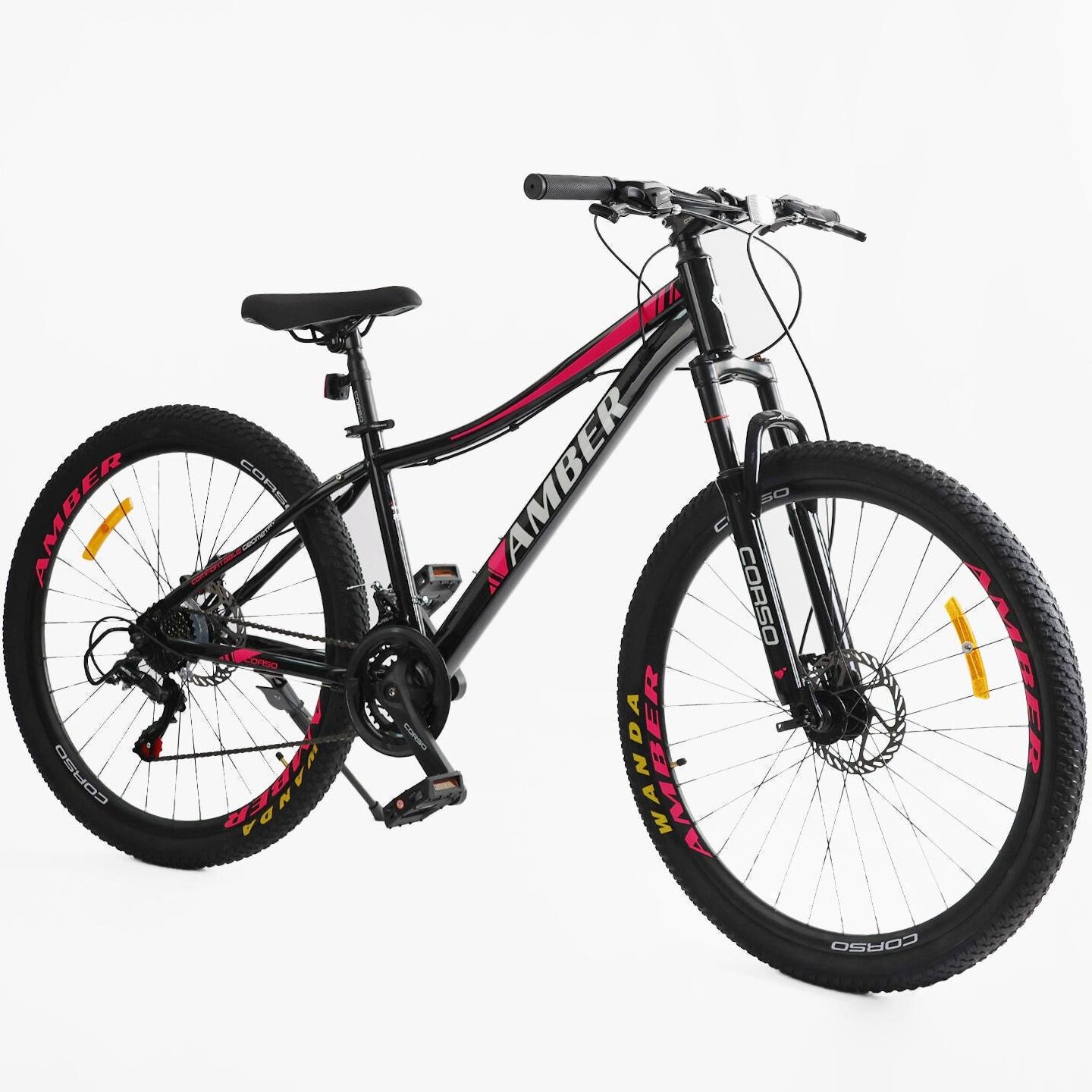 Велосипед гірський Corso Amber 27,5" рама 15" Чорно-рожевий - фото 2