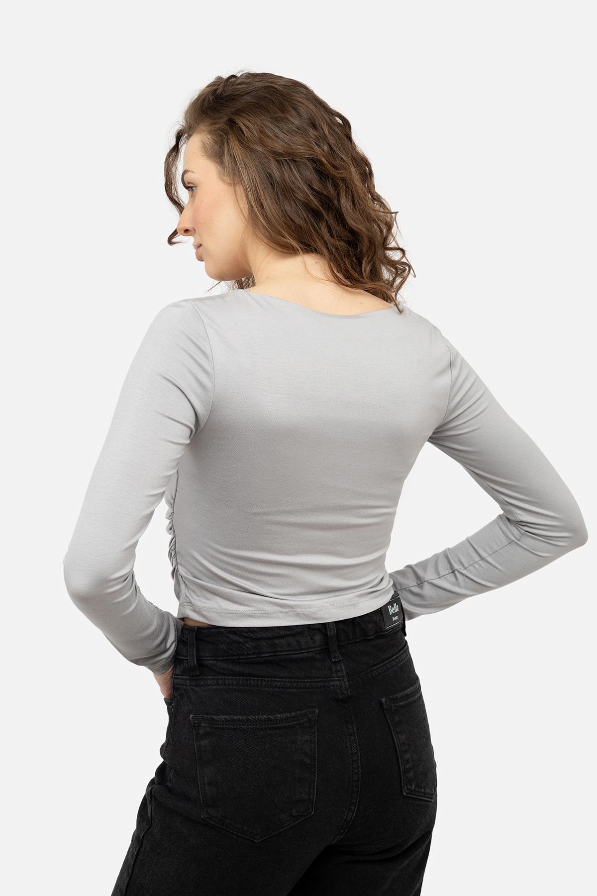 Лонгслів жіночий ЦБ-00242075 р. 44 Світло-сірий (SKT000963404) - фото 3 Лонгслів жіночий ЦБ-00242075 р. 44 Світло-сірий (SKT000963404) - фото 3