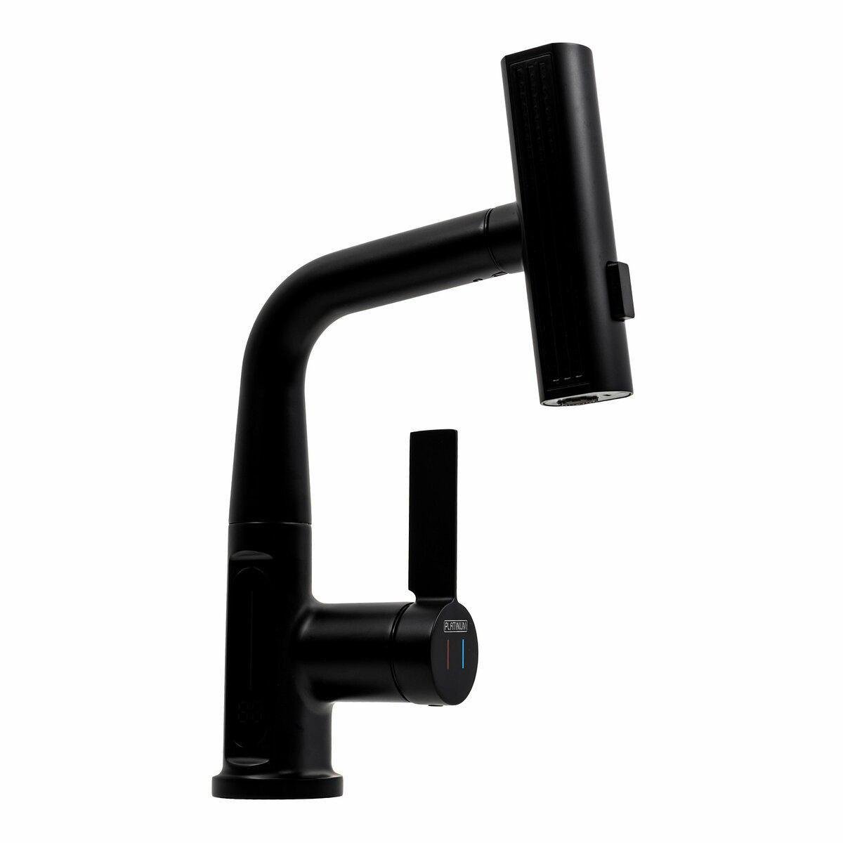 Смеситель для умывальника Platinum A242 с индикатором Черный (PLTM-SP000041419)