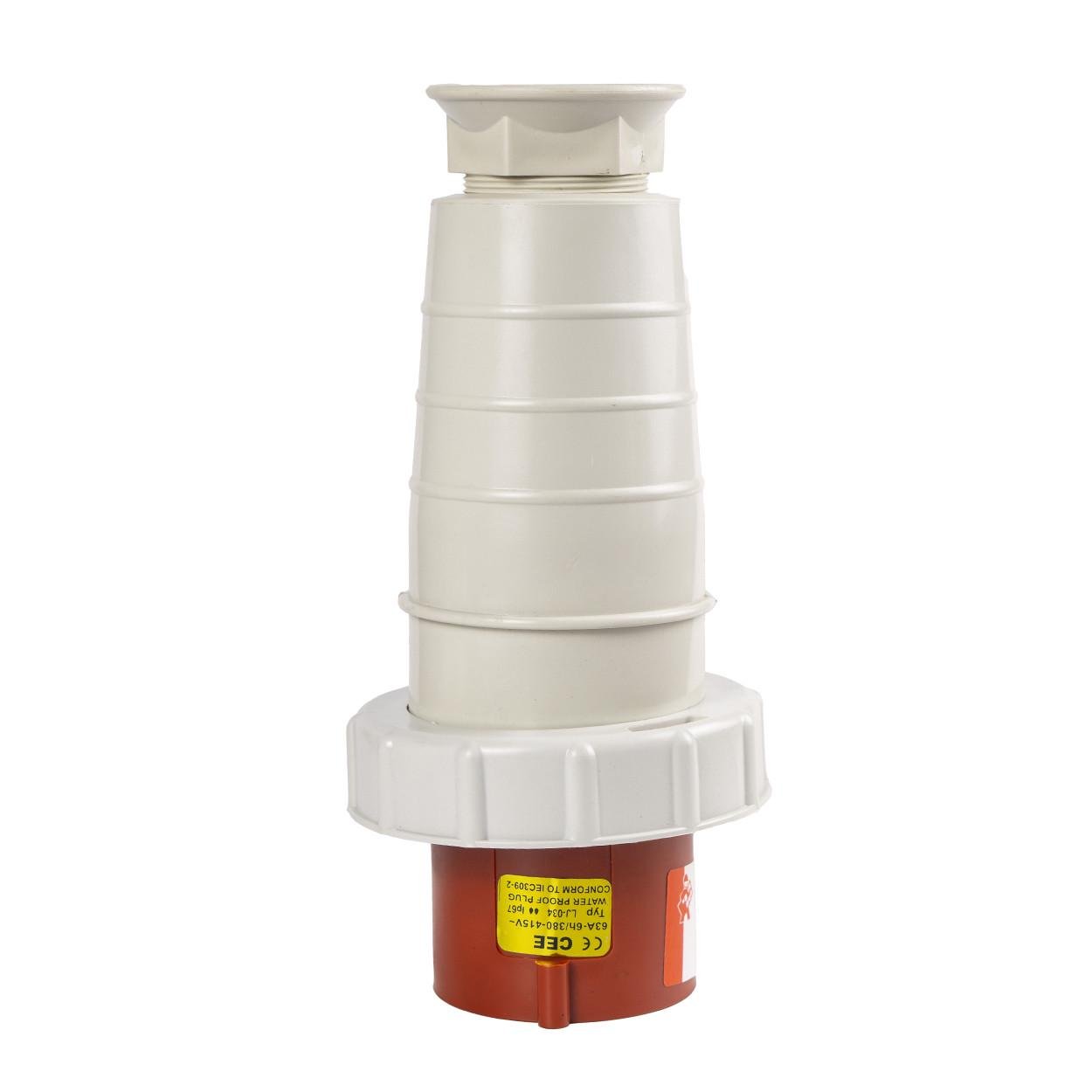 Силовая вилка водонепроницаемая TESLA 63А 380В 4р (151) - фото 3 Силовая вилка водонепроницаемая TESLA 63А 380В 4р (151) - фото 3