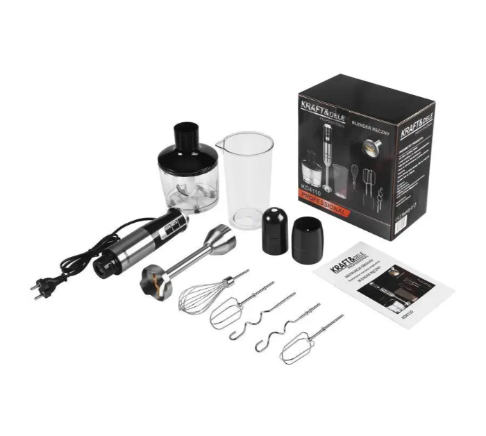 Блендер погружной Kraft&Dele KD4110 1500 Вт с чашей и насадками (29527458)