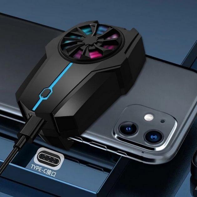 Охладитель для телефона Кулер для игр RGB 500 mAh и сенсорные эластичные напальчники - фото 3