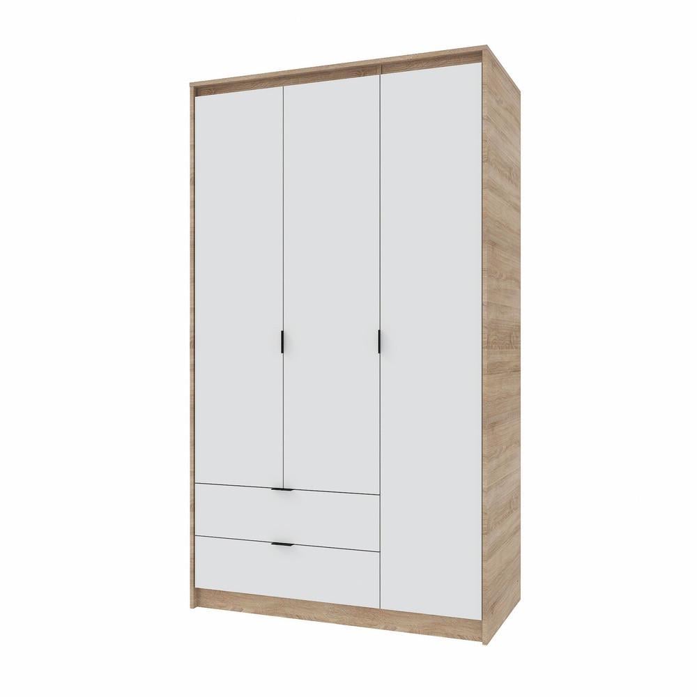 Шкаф для одежды распашный Еверест Сити-1200 с выдвижными ящиками 120,2х50х204,6 см Дуб Сонома/Белый (DTM-071098)