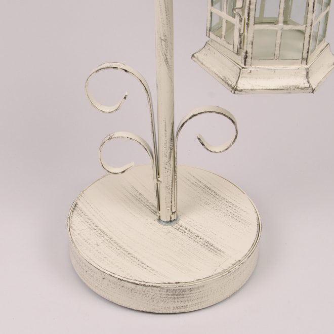 Подсвечник-фонарь Flora металлический 90 см Кремовый (39533) - фото 4