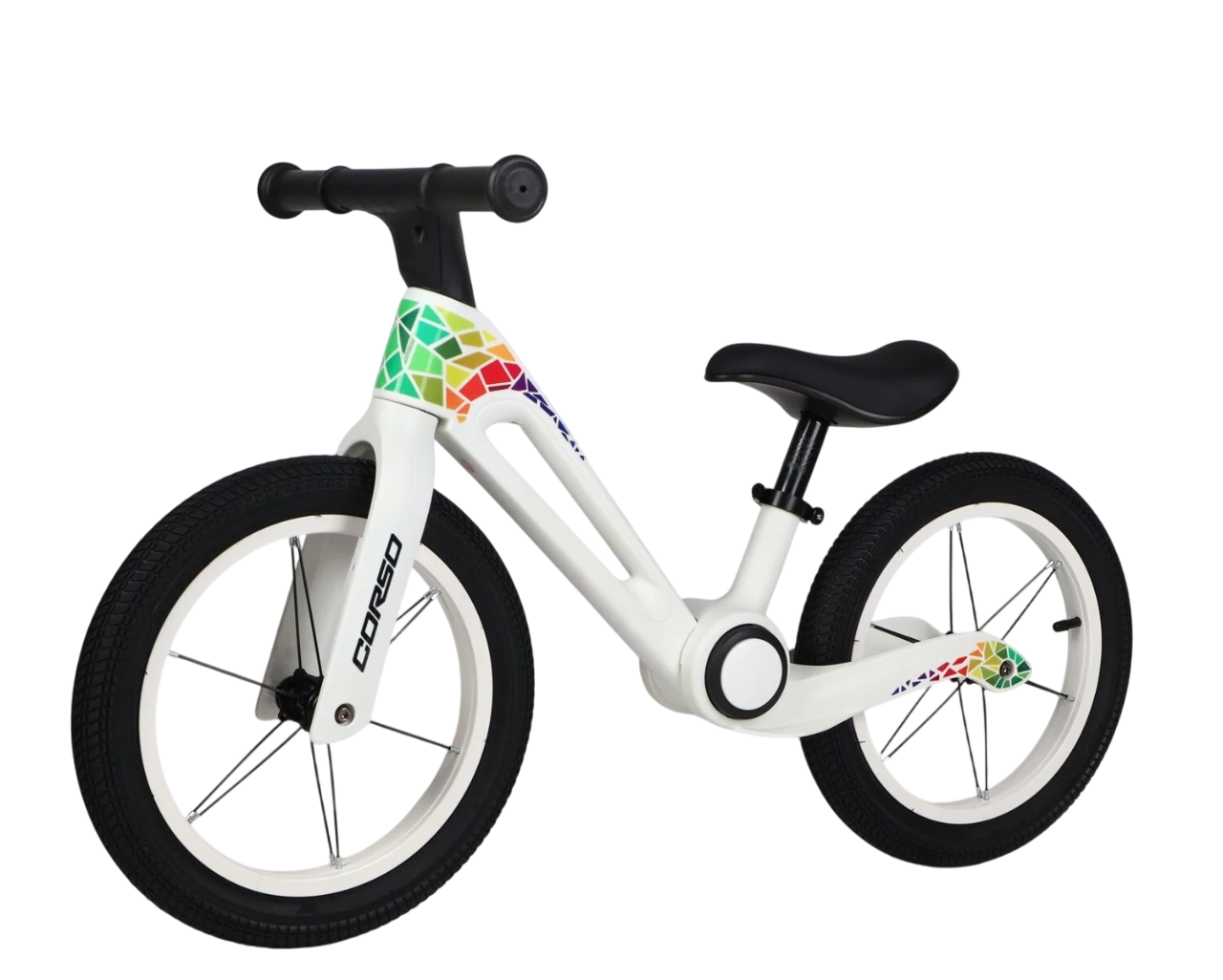 Біговел Corso 14" складна нейлонова рама/нейлонова вилка/надувні колеса White (159357)