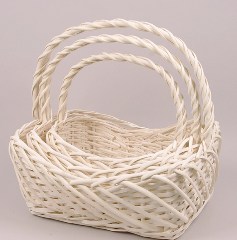 Комплект корзин отбеленных из лозы 3 шт. (46127)