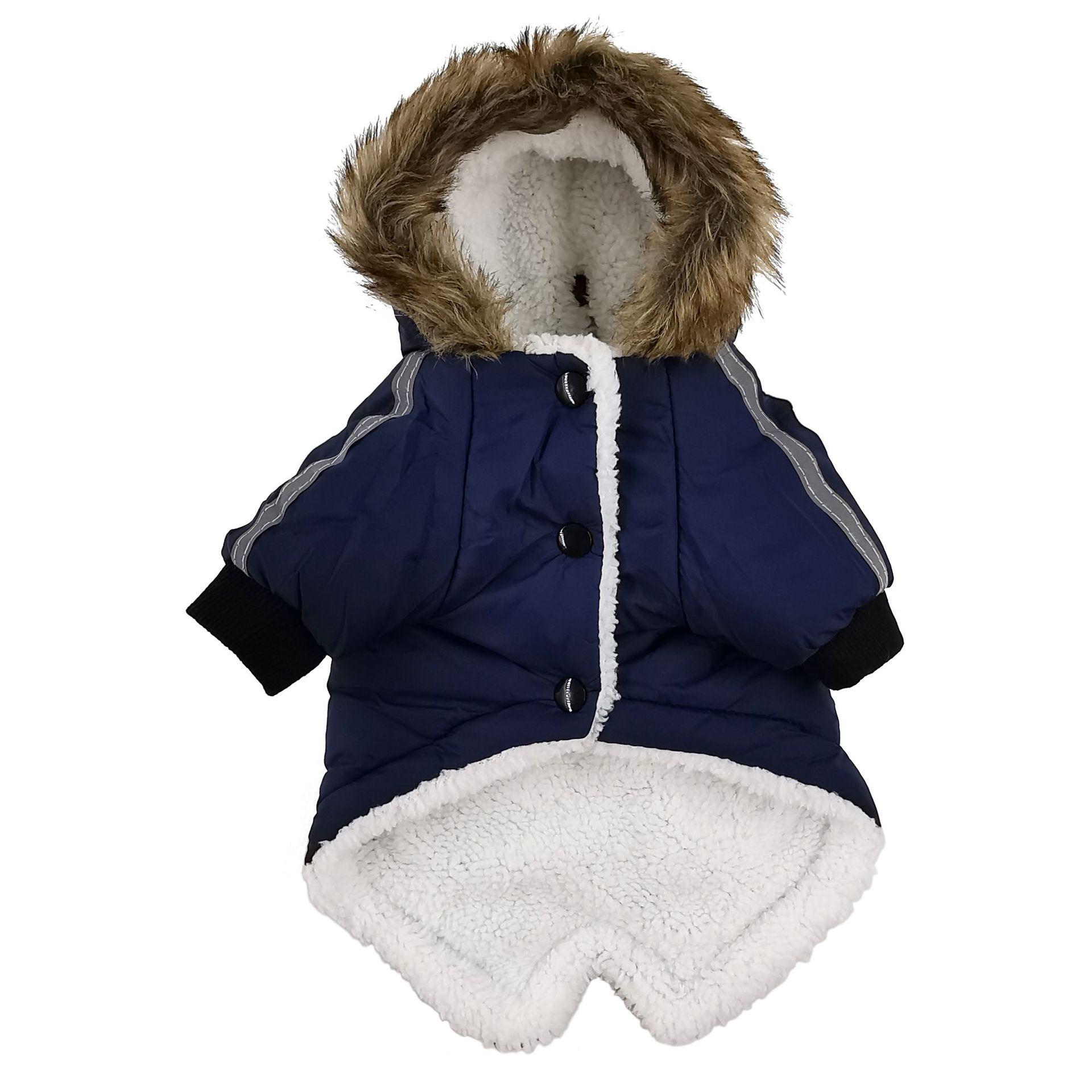 Куртка зимова для собак та котів з капюшоном водонепроникна XXL Синій (N0494)