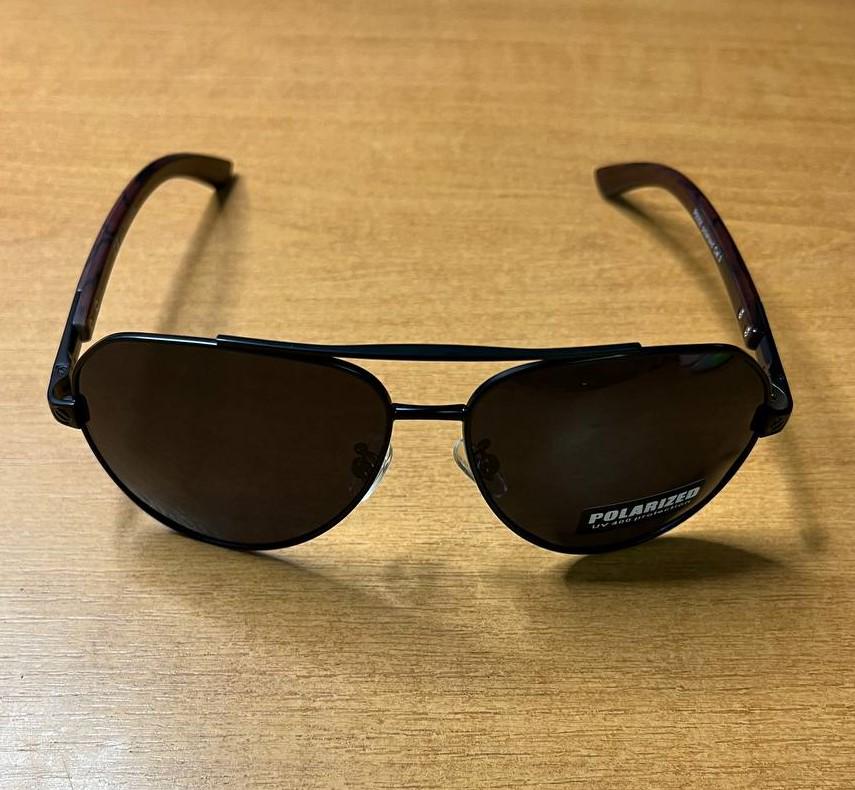 Солнцезащитные очки мужские Polaroid 2025 Aviator UV400 поляризационные антибликовые капля Smoke (7d790a42) - фото 5
