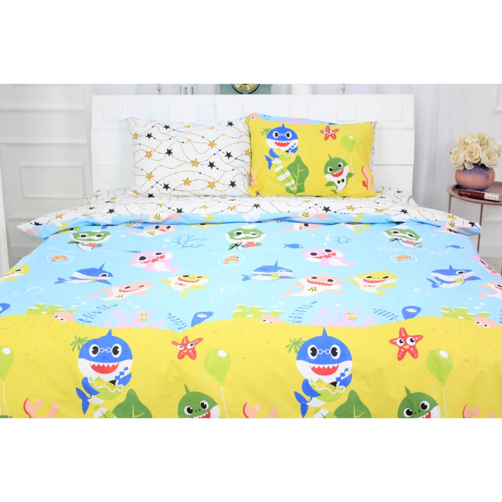 Комплект постельного белья MirSon Ranforce Elite 17-0522 Sharks are fun Бязь семейный (2200004682594)