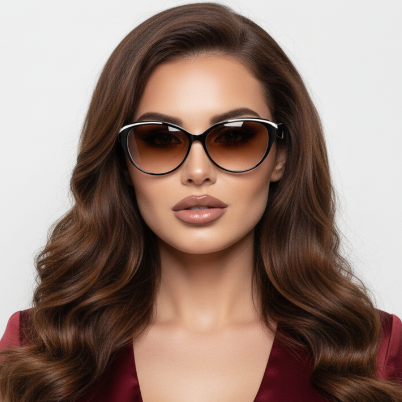 Очки тонированные женские для зрения: стиль и защита глаз с диоптриями плюс +3.5 Белый (735)