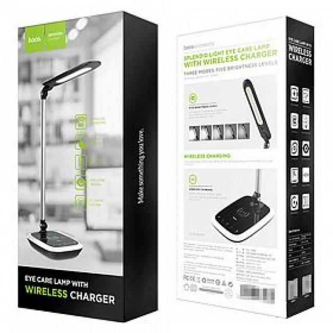 Настольная лампа Hoco Splendid Eye Care Wireless Charger Black (5564617) - фото 6