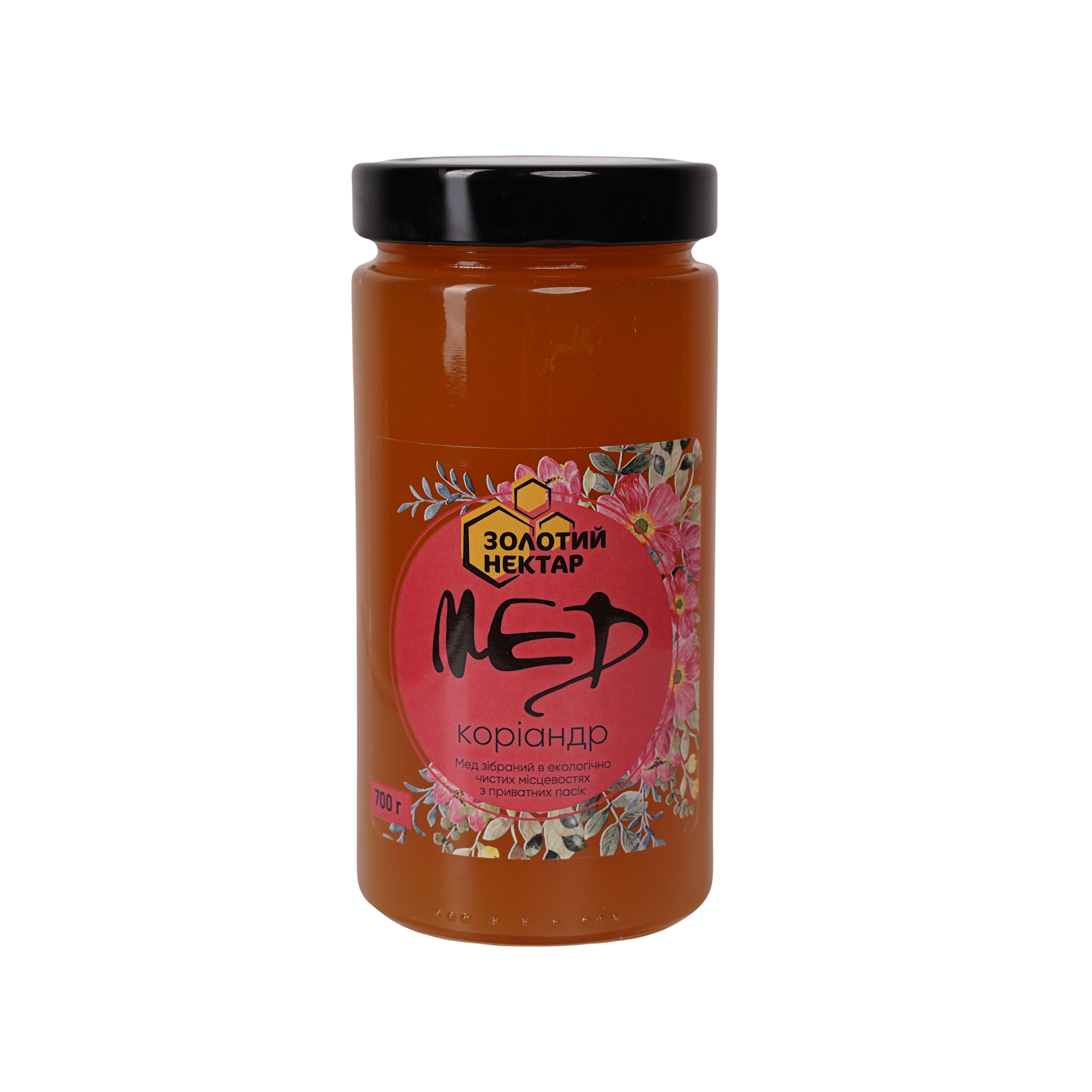 Мед кориандровый натуральный пчелиный Золотой Нектар в стеклянной банке 700 г Мед кориандровый натуральный пчелиный Золотой Нектар в стеклянной банке 700 г