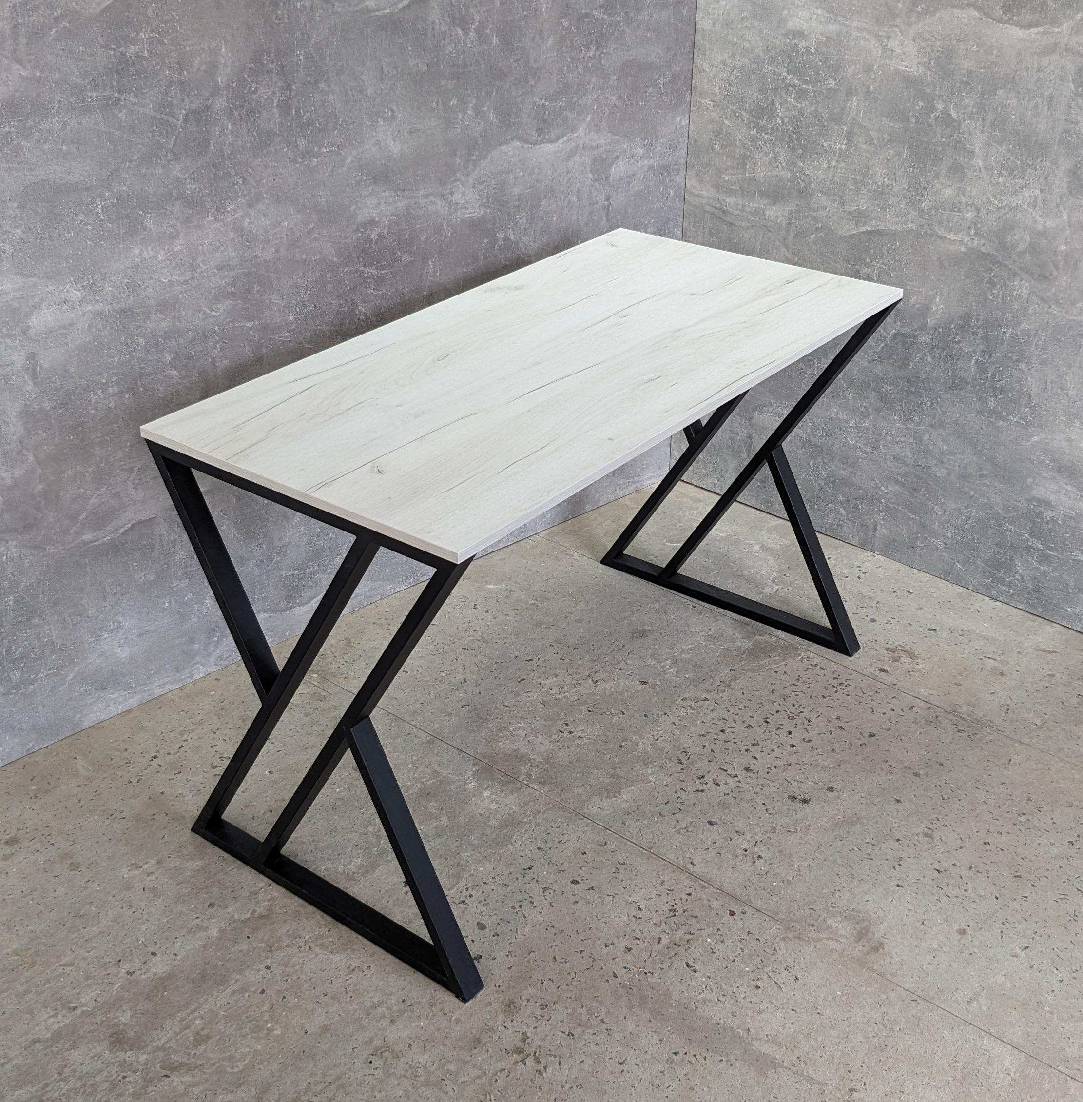 Стол письменный в стиле Лофт М8 1200x600x16 мм/40x20 мм Дуб Крафт Белый (28949917)