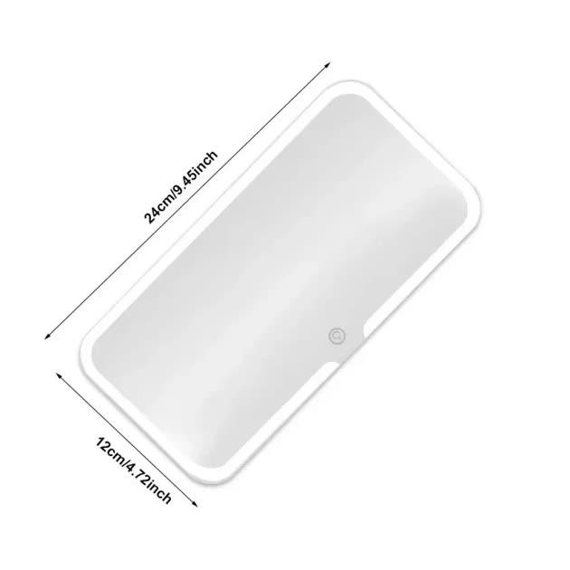 Зеркало на козырек авто JX538/XR2177 с аккумуляторной LED подсветкой - фото 3