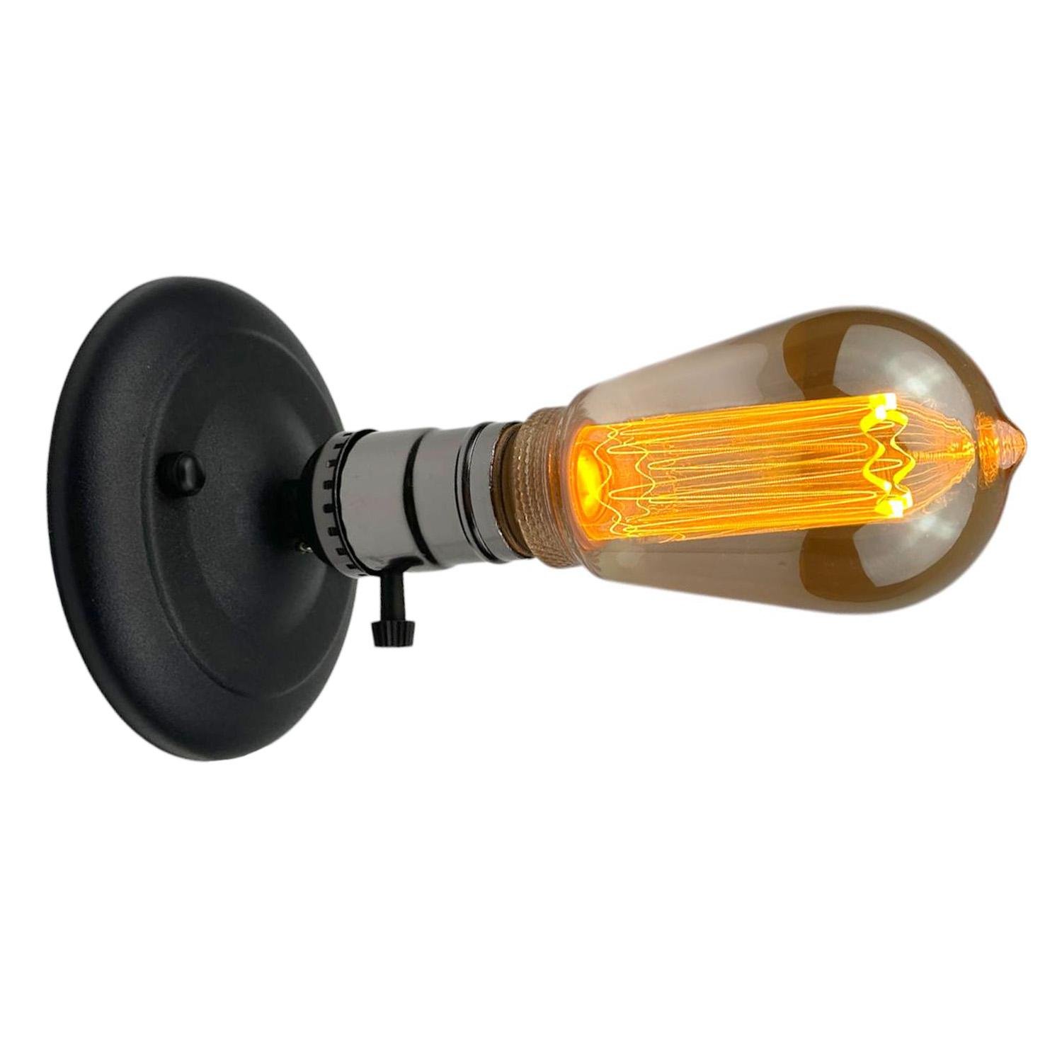 Бра в стиле лофт с выключателем на патроне Графит