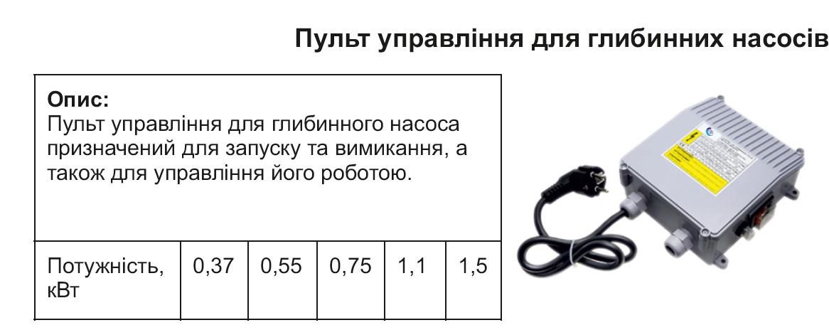 Пульт управления для глубинных насосов Gidroteh 0,55 кВт - фото 2