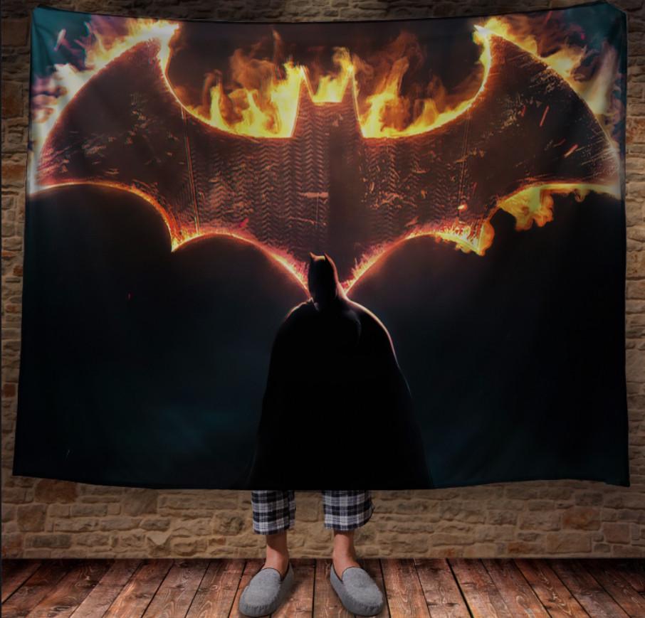 Плед с 3D принтом Batman Logo Fire 150х200 см (epi_1173) Плед с 3D принтом Batman Logo Fire 150х200 см (epi_1173)
