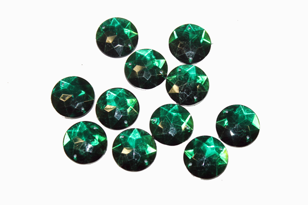 Камені пришивні Коло велике 20 шт. 22 мм Зелений