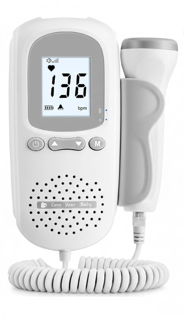 Доплер домашний фетальный с LED-экраном на батарейках Белый (8/760)