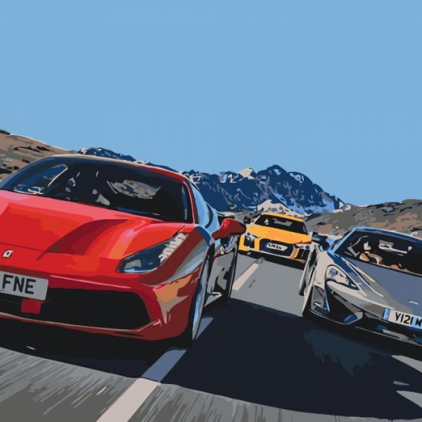 Картина по номерам Идейка Транспорт Жажда скорости 40х40 см в термопакете (КНО2512-mt)