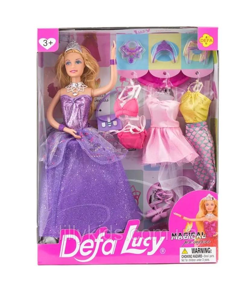 Лялька з нарядами Defa 8269 з аксесуарами в коробці 29 см Фіолетовий (6903148569016)