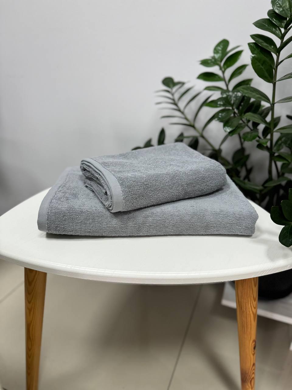 Рушники Баня та обличчя бавовна 4 шт. 140х70/90х40 см Темно-сірий (15265796)