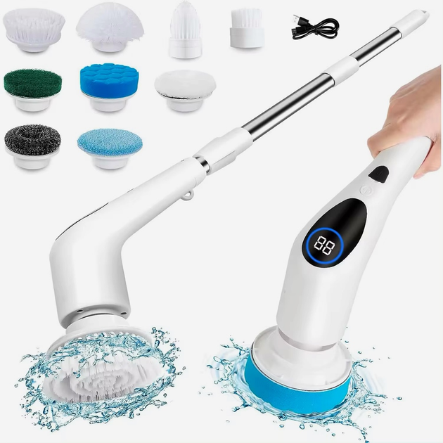 Щітка акумуляторна з подовженою ручкою 4 насадками (JY-6010) - фото 2 Щітка акумуляторна з подовженою ручкою 4 насадками (JY-6010) - фото 2