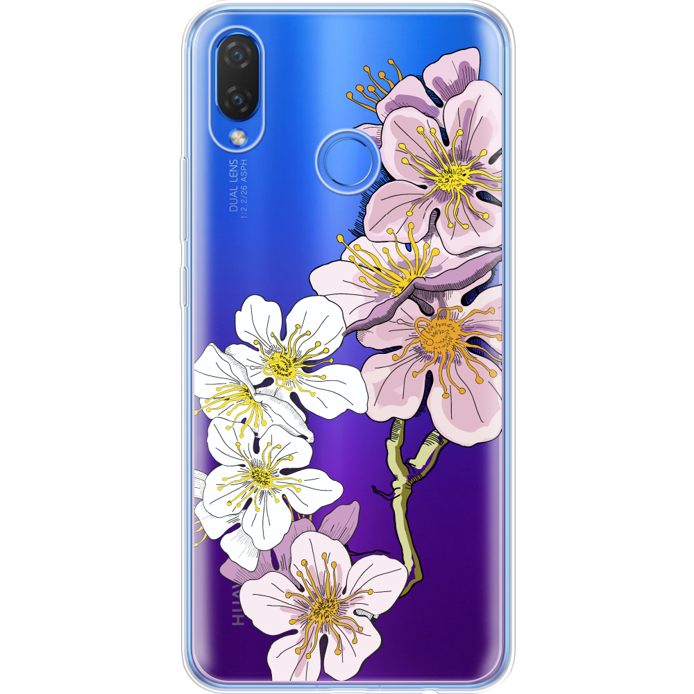 Чехол Boxface Huawei P Smart Plus Cherry Blossom Прозрачный силикон (34912-cc4-34912)