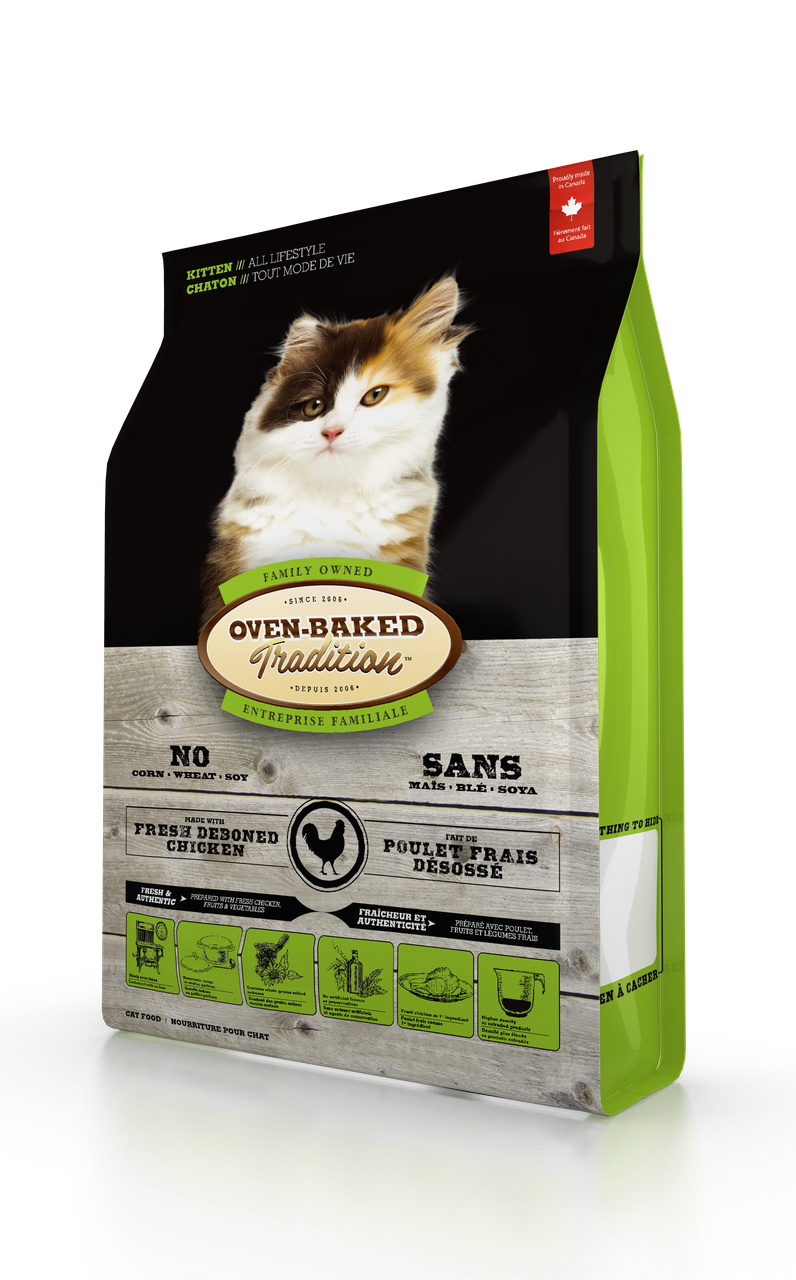 Корм сухий Oven-Baked Tradition для кошенят зі свіжого м'яса курки 2,27 кг