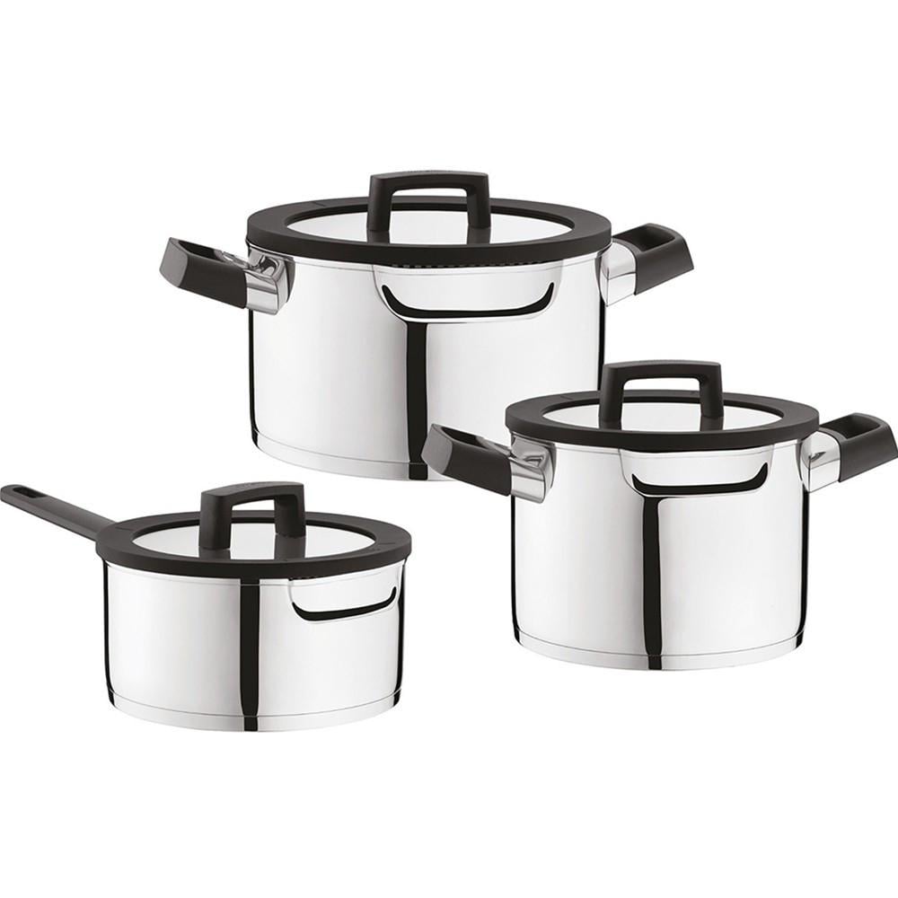 Набор посуды Berghoff Uqonic Downdraft 1111051 кастрюли с ковшом и крышками 6 пр. (31480948)