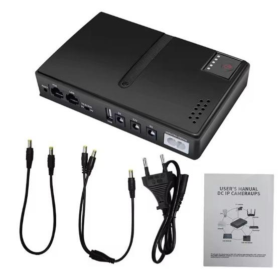 Джерело безперебійного живлення для роутера Mini UPS 12000 mAh 5/9/12V повний комплект (150-66485)