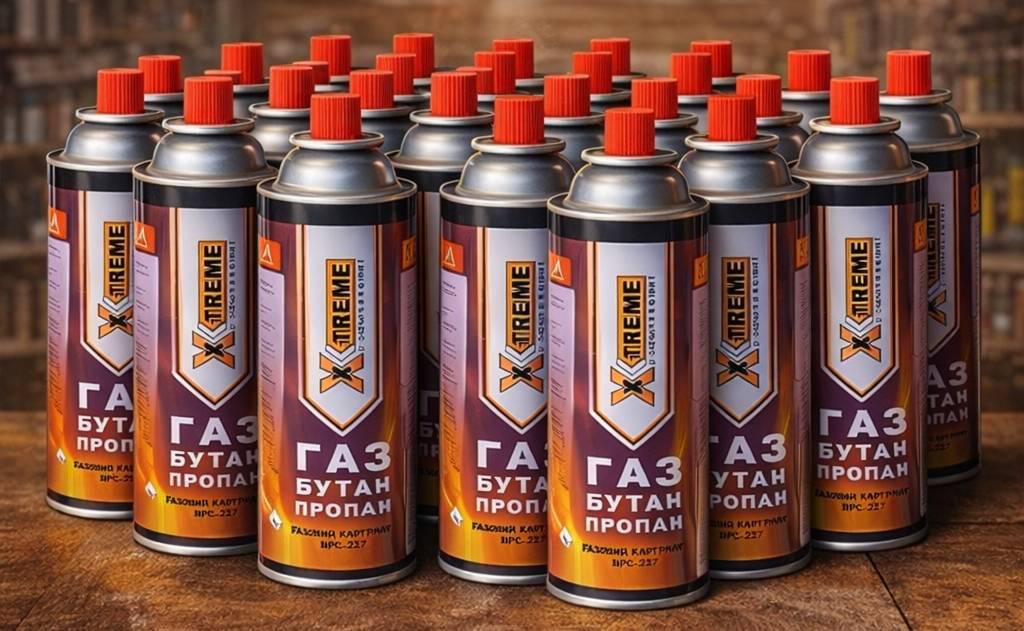 Комплект газових балонів X-Treme цанговий туристичний En417 всесезонний пропан-бутан 24 шт. (2893942146)