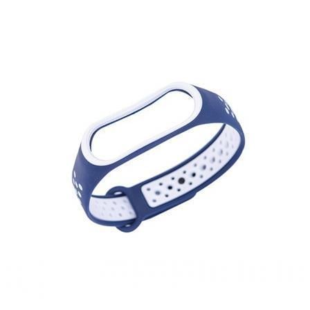 Ремешок для фитнес браслета Xiaomi Mi Band 3 4 Blue/White