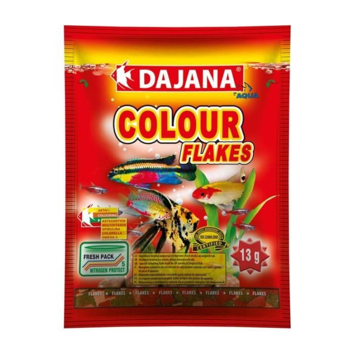 Корм для риб Dajana COLOUR FLAKES в пластівцях з посиленням забарвлення 13 г (1378968550) - фото 1