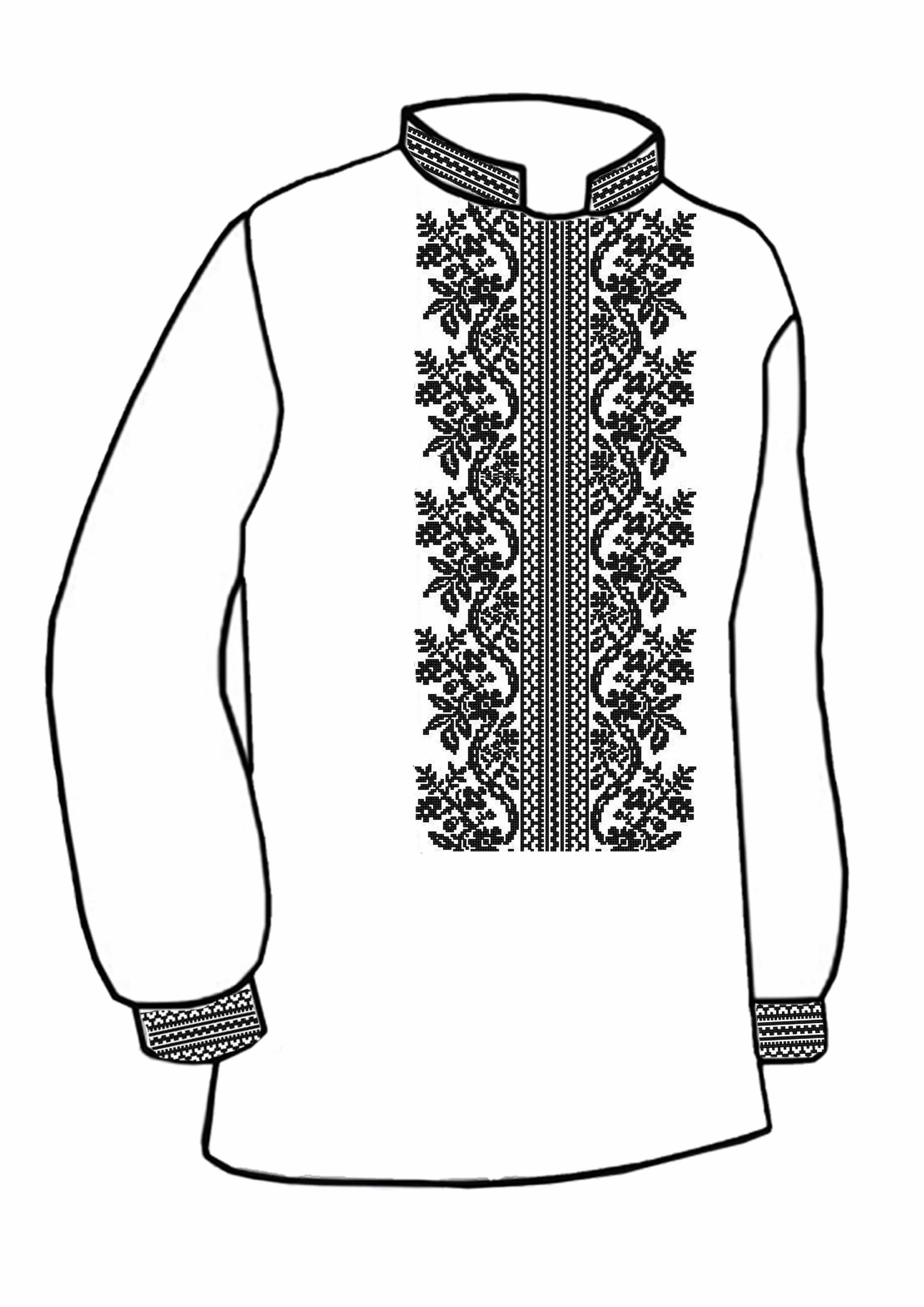Заготовка для вишивки нитками або бісером сорочка СЧ-54 домоткане полотно Заготовка для вишивки нитками або бісером сорочка СЧ-54 домоткане полотно