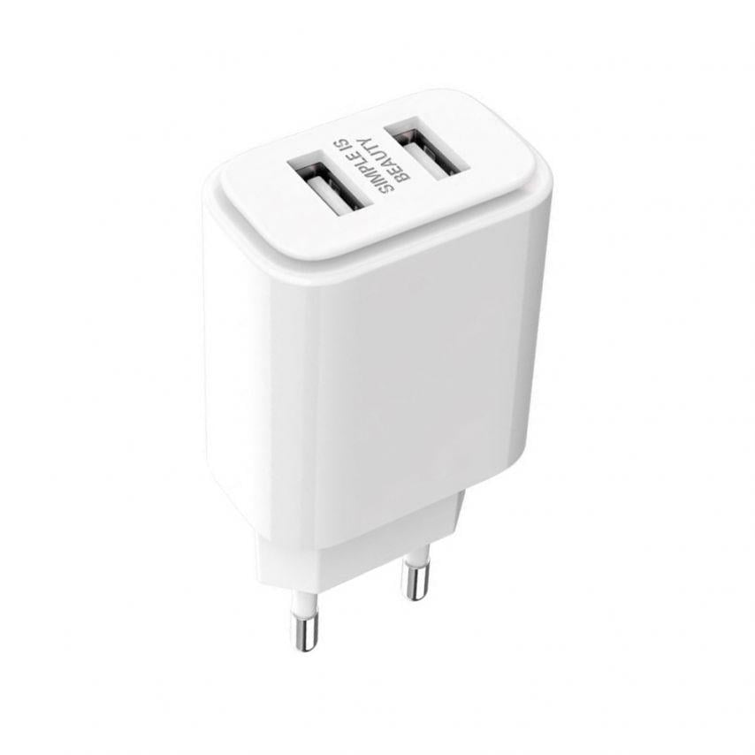 Зарядное устройство Xo L90C 2USB/2,4 A White