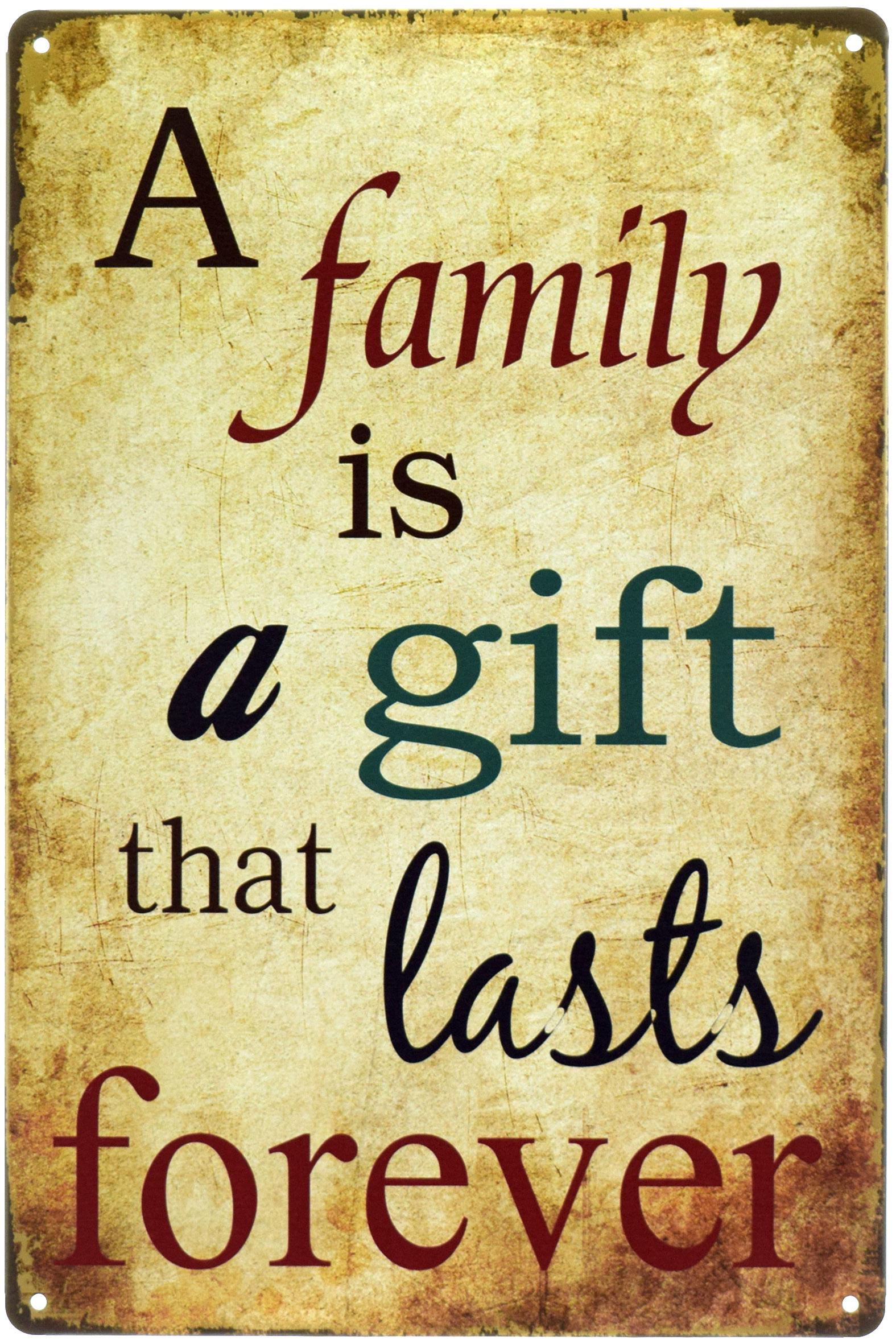 Табличка металлическая Семья Это Подарок, Который Длится Вечно/A Family is a Gift that Lasts Forever 20x30 см Табличка металлическая Семья Это Подарок, Который Длится Вечно/A Family is a Gift that Lasts Forever 20x30 см