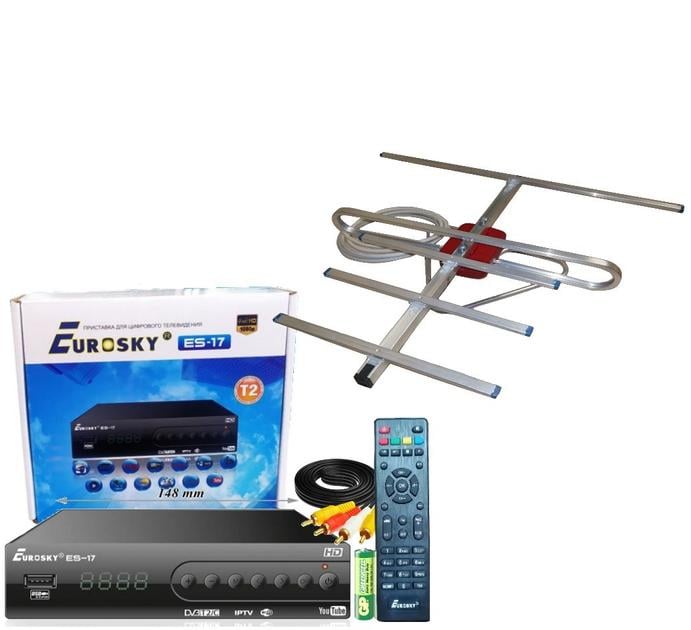 ТВ-Тюнер Eurosky ES-17/антенны с усилителем 0,3 A-sus прием сигнала до 35 км ТВ-Тюнер Eurosky ES-17/антенны с усилителем 0,3 A-sus прием сигнала до 35 км