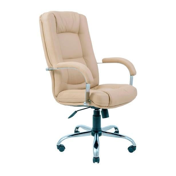 Крісло офісне комп'ютерне Alberto VIP Хром M1 Tilt натуральна шкіра Lux Бежевий - фото 2 Крісло офісне комп'ютерне Alberto VIP Хром M1 Tilt натуральна шкіра Lux Бежевий - фото 2