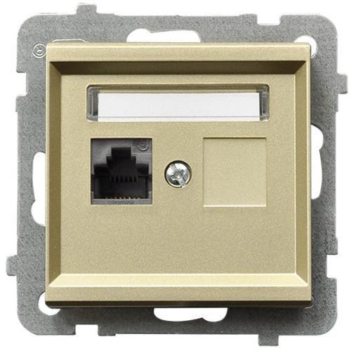 Розетка компьютерная одинарная Ospel Sonata без рамки Золотой (29319364)