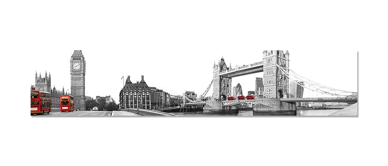 Фартух кухонний Тауерський міст біг-бен Лондон із самоклеючої вінілової плівки 60х300 см Сірий