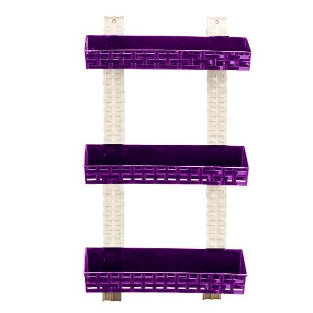 Полка прямая 3-ярусная R-Plastic Ротанг для ванной комнаты (13300/violet)