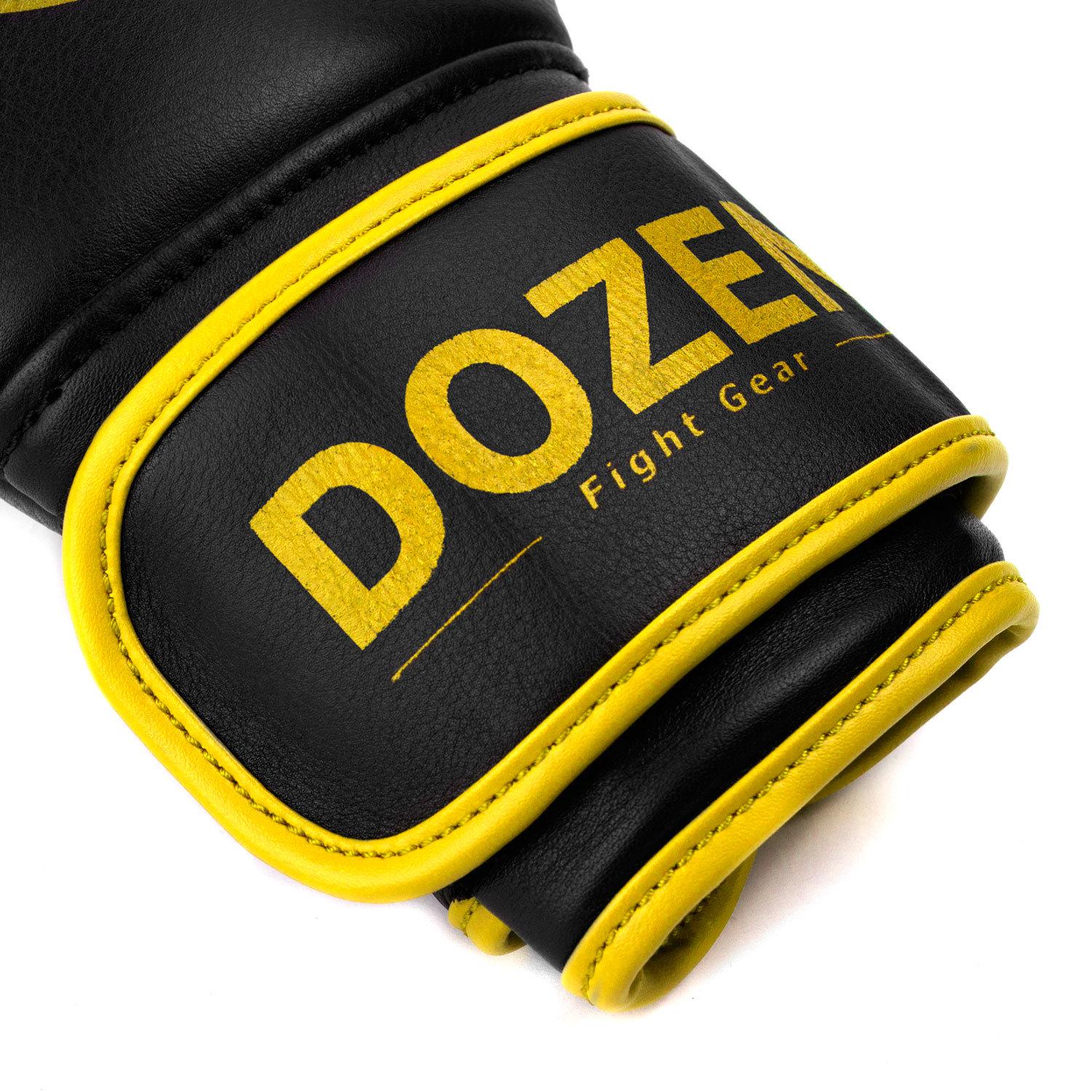 Боксерские перчатки Dozen Monochrome Training Boxing Gloves 12 ун. Черно-желтый - фото 7