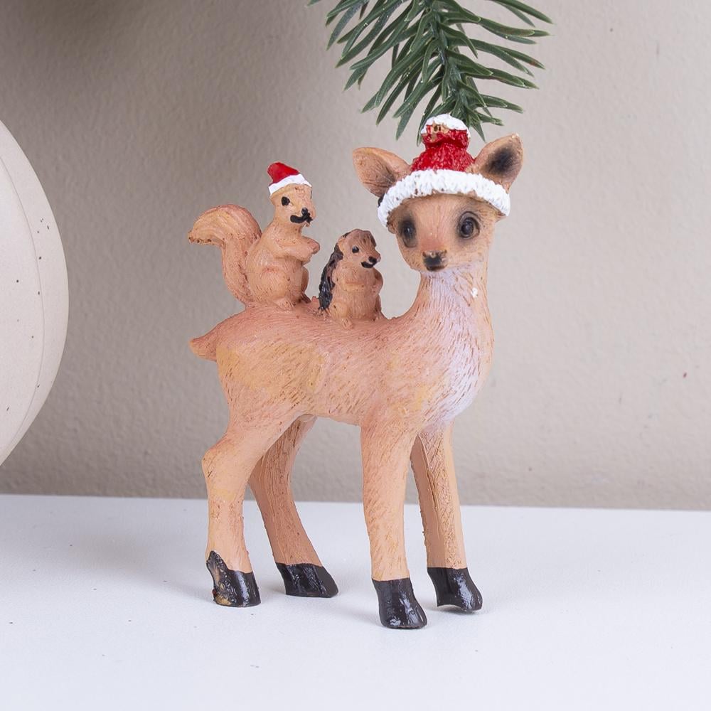Статуэтка олень с друзьями 8 см (7317)